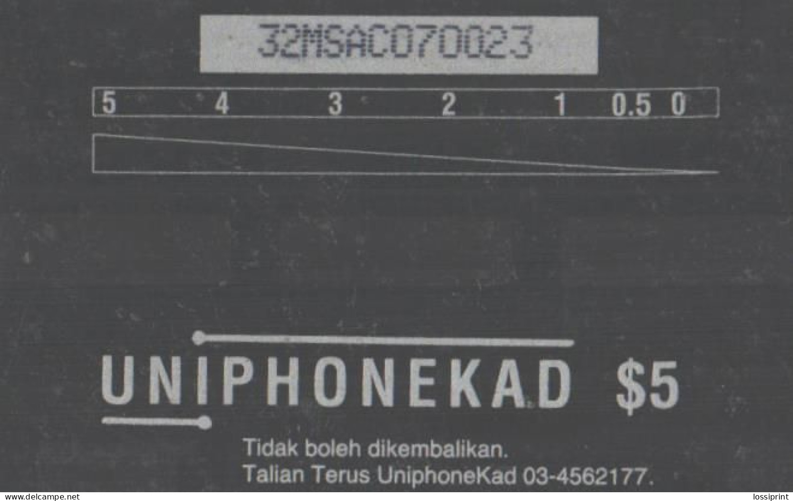 Malaysia:Used Phonecard, Uniphone, 5$, Pantai Kok, Langkawi, Beach - Landschaften