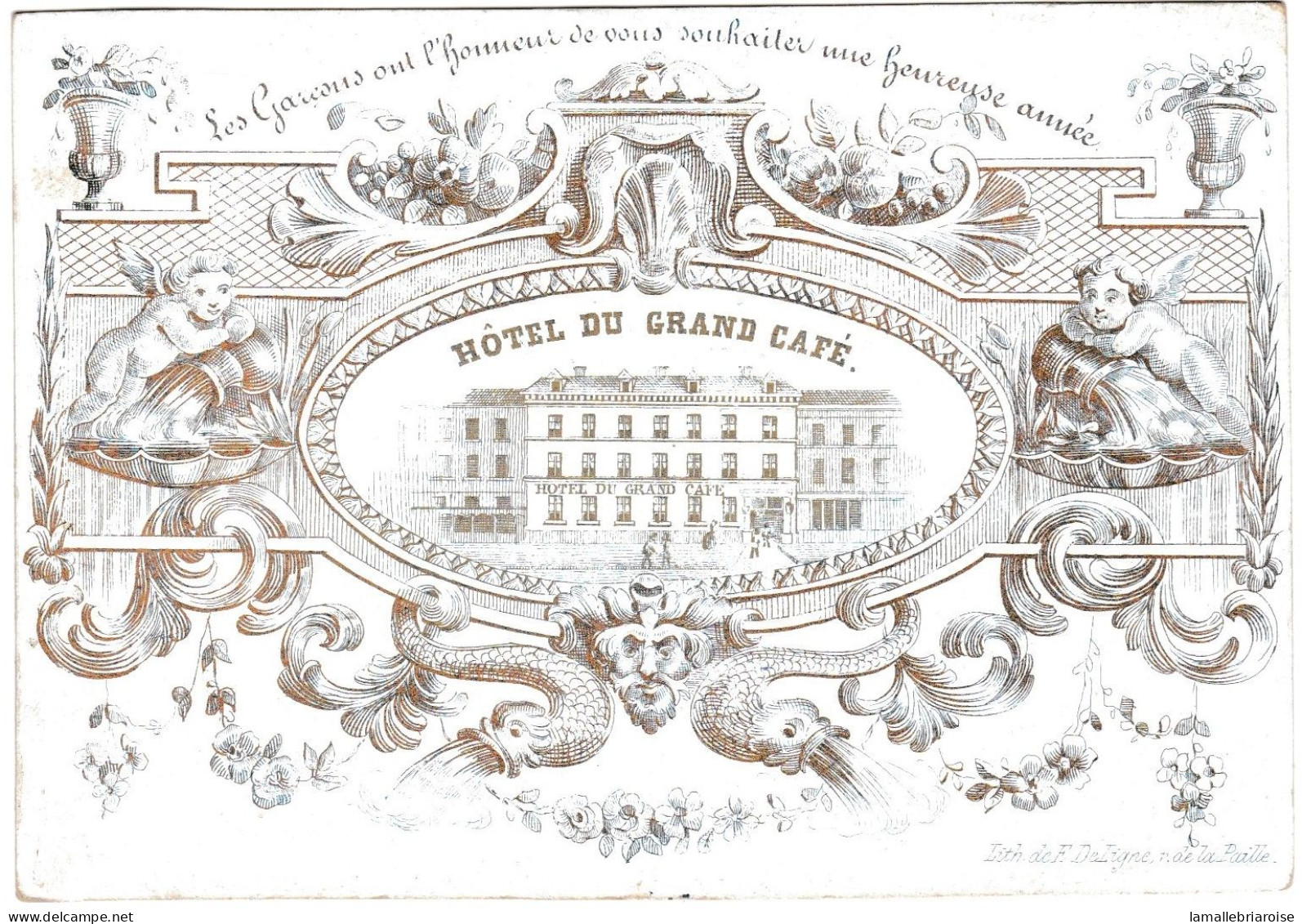 Belgique "Carte Porcelaine" Porseleinkaart, Hotel Du Grand Café, Bruxelles, Dim:127 X 89mm - Porseleinkaarten