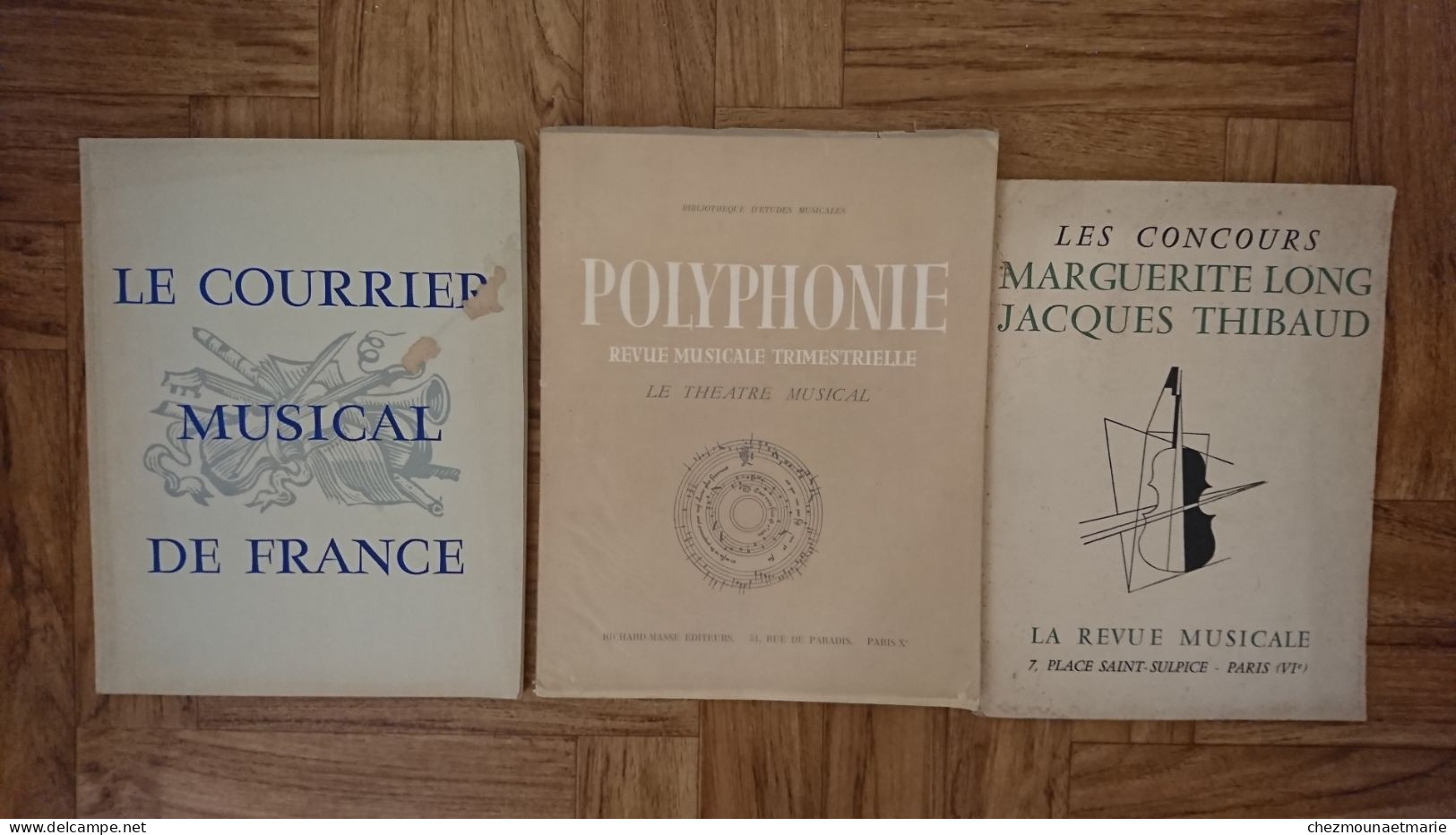 MUSIQUE COURRIER MUSICAL REVUE MUSICALE POLYPHONIE THEATRE CONCOURS THIBAUD ET LONG LOT DE 3 LIVRES - Musique