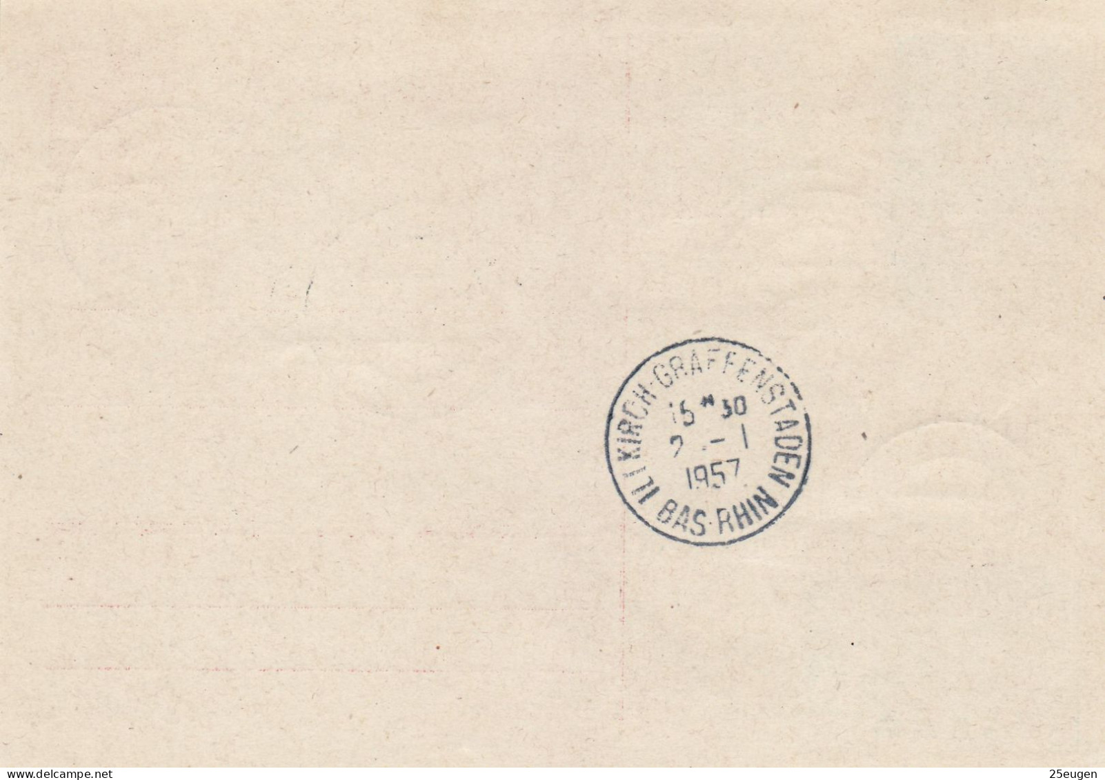 SAAR 1957 POSTCARD MiNr P 36 A  SENT FROM SAARBRUECKEN  TO GRAFFENSTADEN - Briefe U. Dokumente