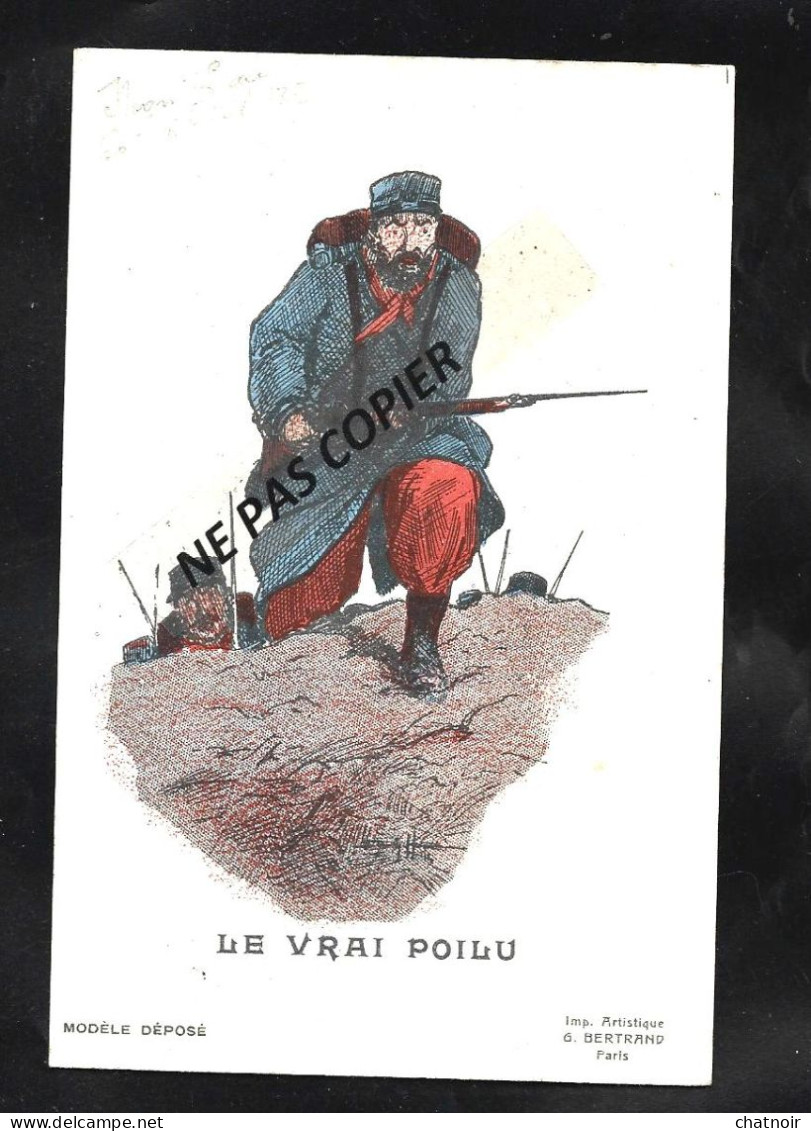 Le Vrai Poilu    Soldat   / Au Dos  Cachet " Tresor Et Poste 135 "   1915 - Guerre 1914-18