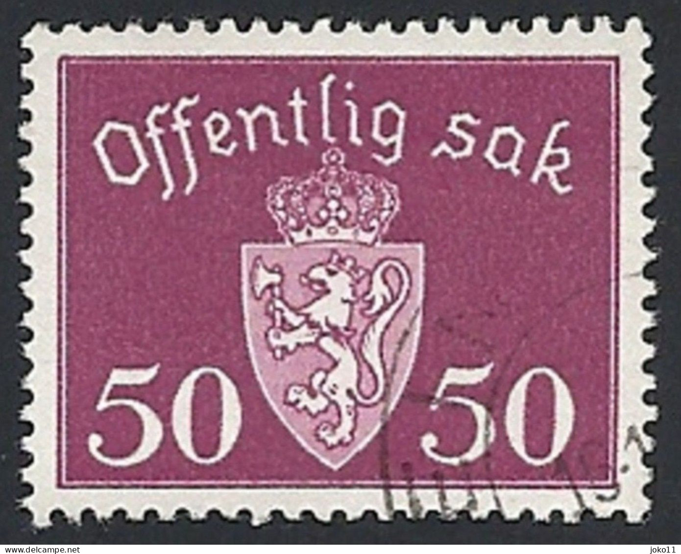 Norwegen Dienstm. 1946, Mi.-Nr. 58, Gestempelt - Dienstmarken
