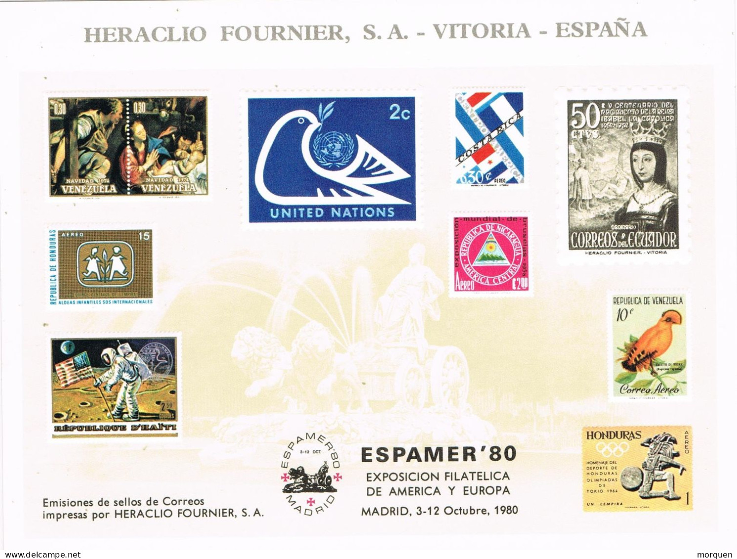 51477. Hoja Souvenir ESPAMER 80, Madrid 1980. Sellos Impresos En Relieve, Numerada - Variedades & Curiosidades