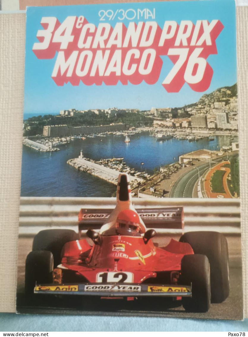 Carte Postale, 34e Grand Prix Monaco 1976. Oblitéré - Other & Unclassified