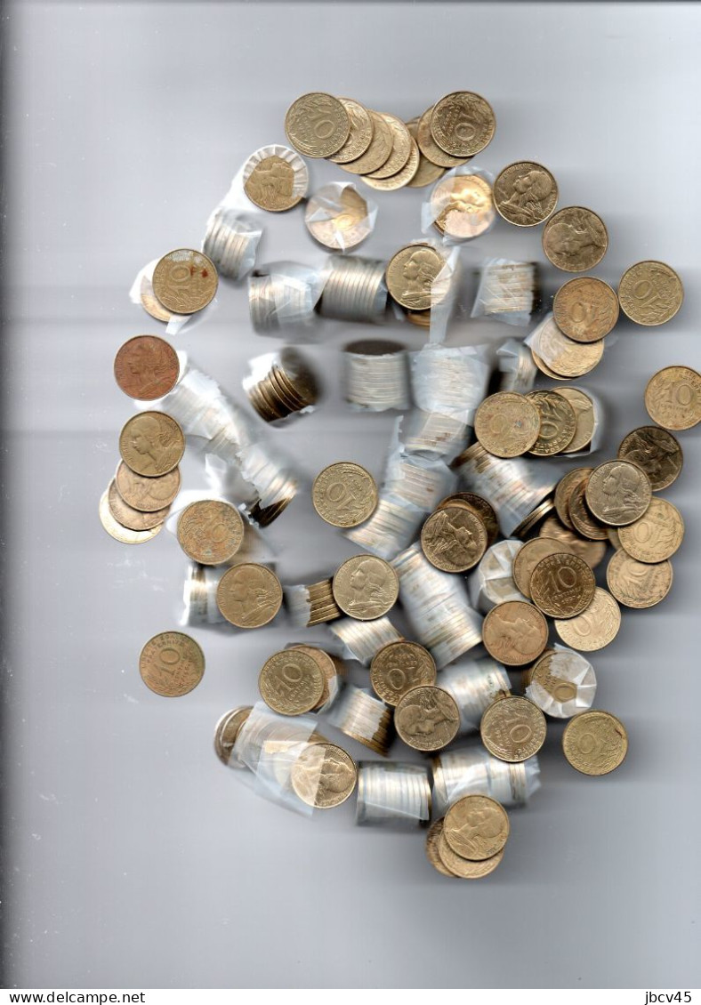 1kg 250 De Pieces De 10 Centime Marianne  De 1962 A 1998  Environ 425 Pieces - Vrac - Monnaies