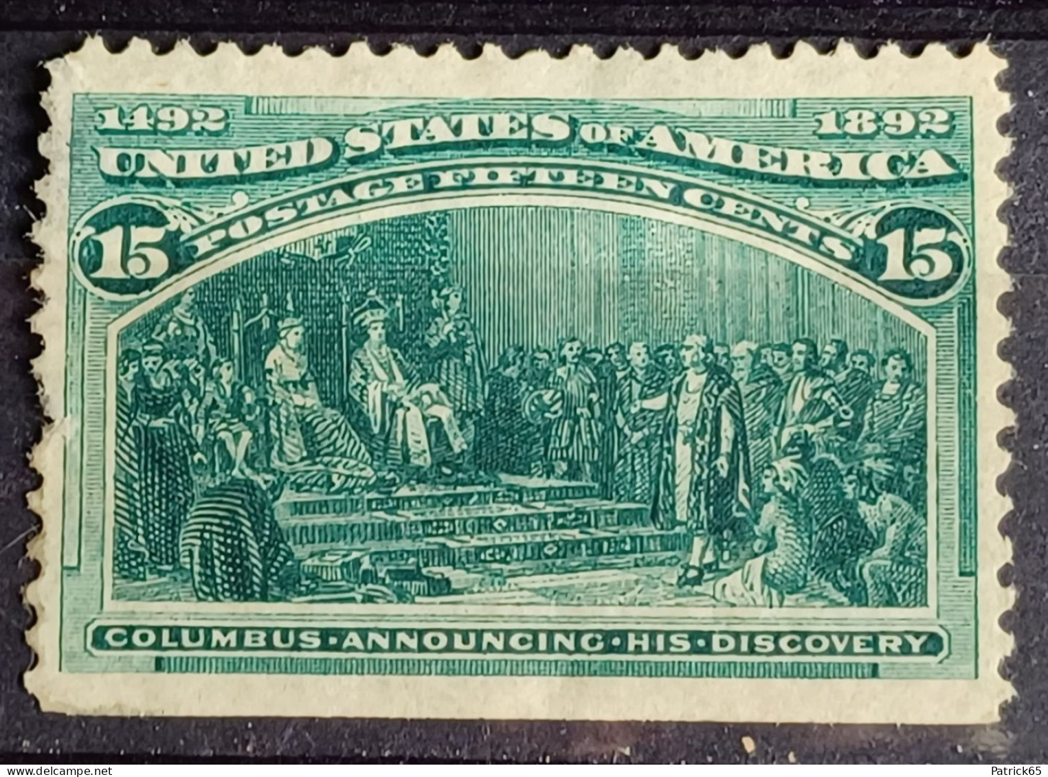 Amerika Announcing Columbus  Jaar 1893 Yvert Nr.89 (Links Tandje Te Kort)  MH--Hinged--Scharnier - Neufs