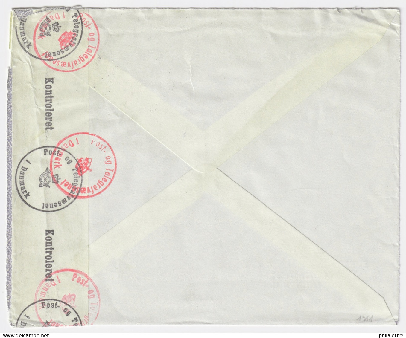 DENMARK - 1940 - Danish Censored Registered Cover From Copenhagen To Oslo, Norway - Franked Facit 112b, 237 & 241 - Brieven En Documenten