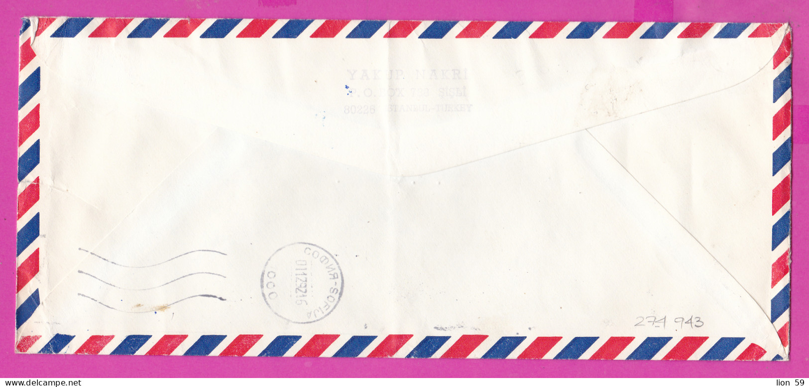 274943 / Turkey Cover Beyoğlu 1992 - 3 000 L. Train Ship Truck Airplane Road Safety Kemal Ataturk Cyclamen Pseudibericum - Storia Postale