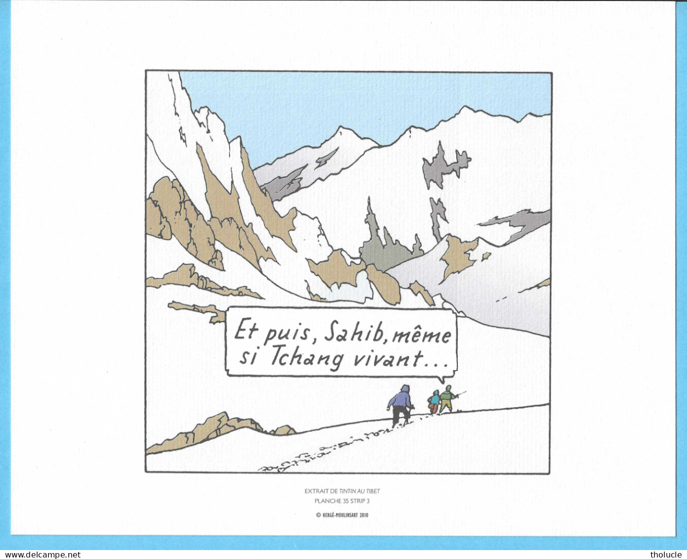 Ex-Libris-Extrait De Tintin Au Tibet-Hergé-Deux Cases Mythiques-Dim:240x193mm-sur Papier Dessin 220gr-Tirés(tiré) à Part - Illustrateurs G - I