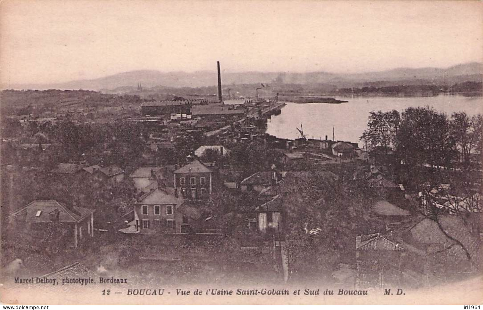 BOUCAU VUE DE L'USINE SAINT GOBAIN ET SUD DU BOUCAU - Boucau