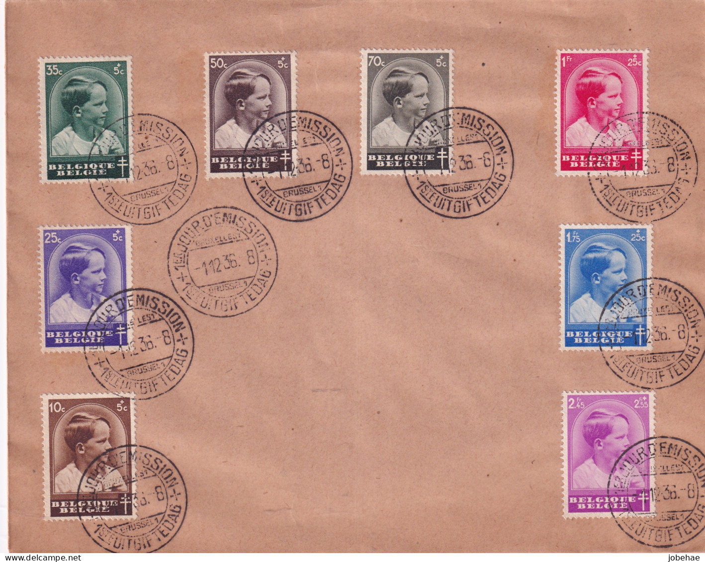 Belgie FDC YT° 436-445 - ....-1951