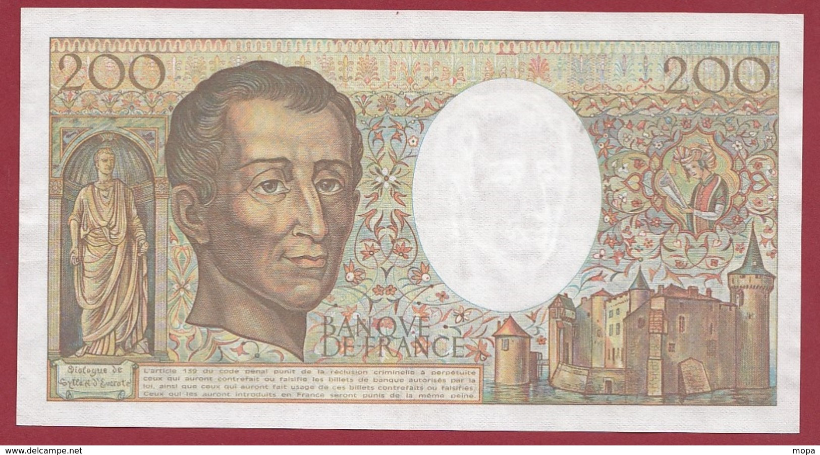 200 Francs "Montesquieu" 1986 ----TTB+----ALPH.C.040---AUCUN TROU D EPINGLE - 200 F 1981-1994 ''Montesquieu''