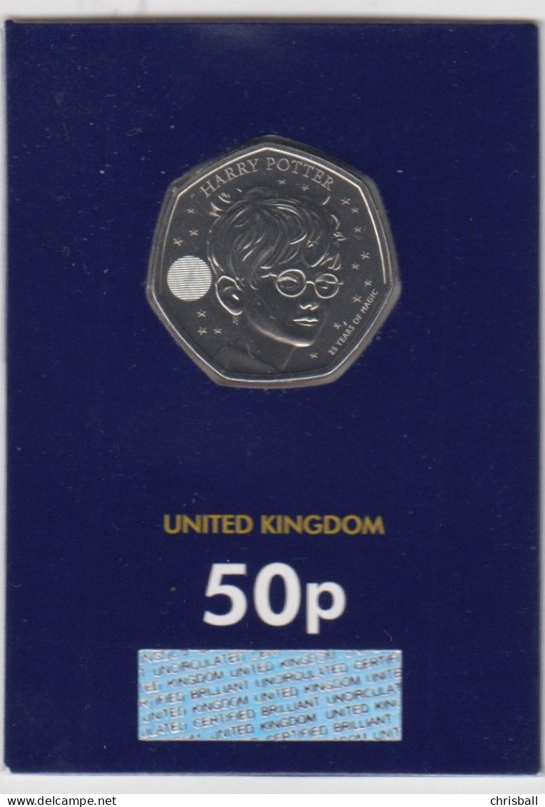 UK 50p  Harry Potter - Harry Potter  - BUNC Coin (Blue Card) - 50 Pence