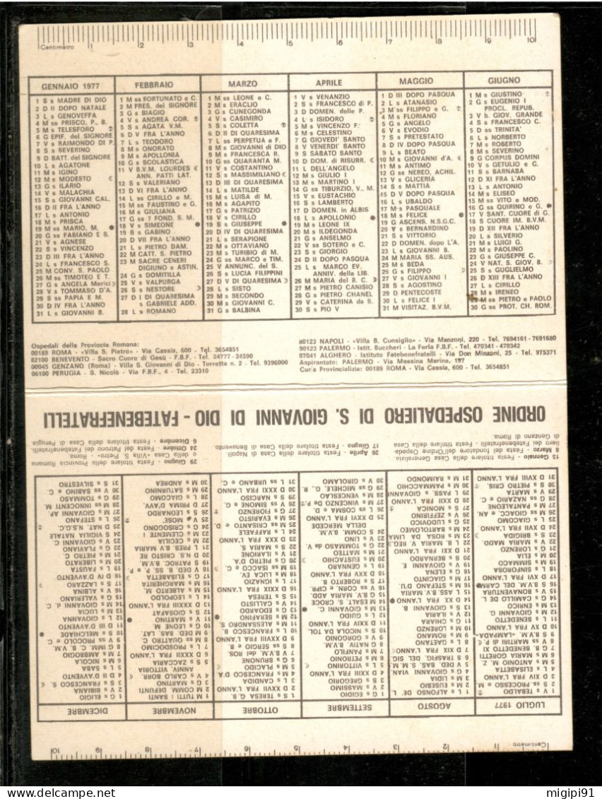 **  OSPEDALE SACRO CUORE DI GESU' BENEVENTO * ORDINE OSPEDALIERO DI S. GIOVANNI DI DIO - FATEBENEFRATELLI 1977 ** - Tamaño Grande : 1971-80