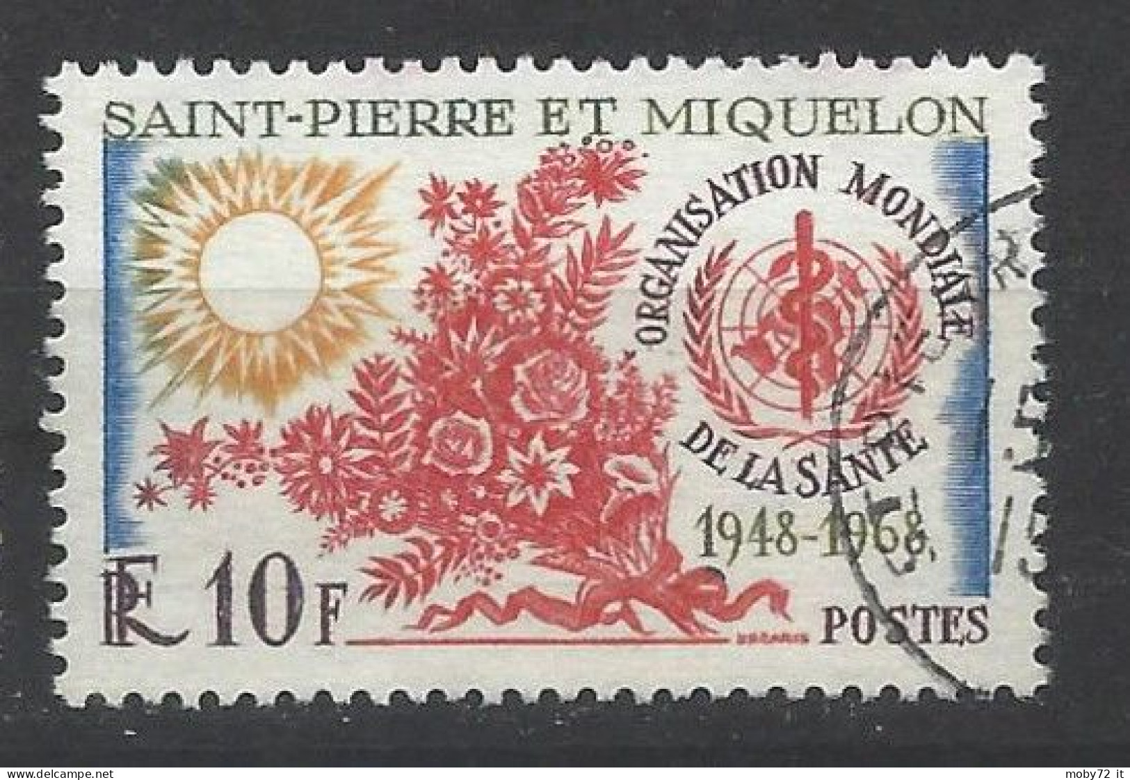 Saint-Pierre Et Miquelon - 1968 - Usato/used - WHO - Mi N. 425 - Lettres & Documents