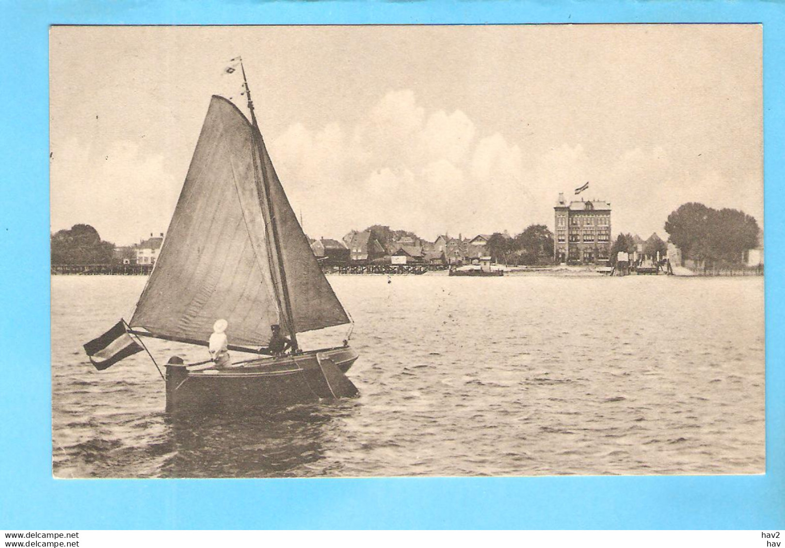 Zwijndrecht Gezicht Dorp En Zeilboot 1910 RY56612 - Zwijndrecht