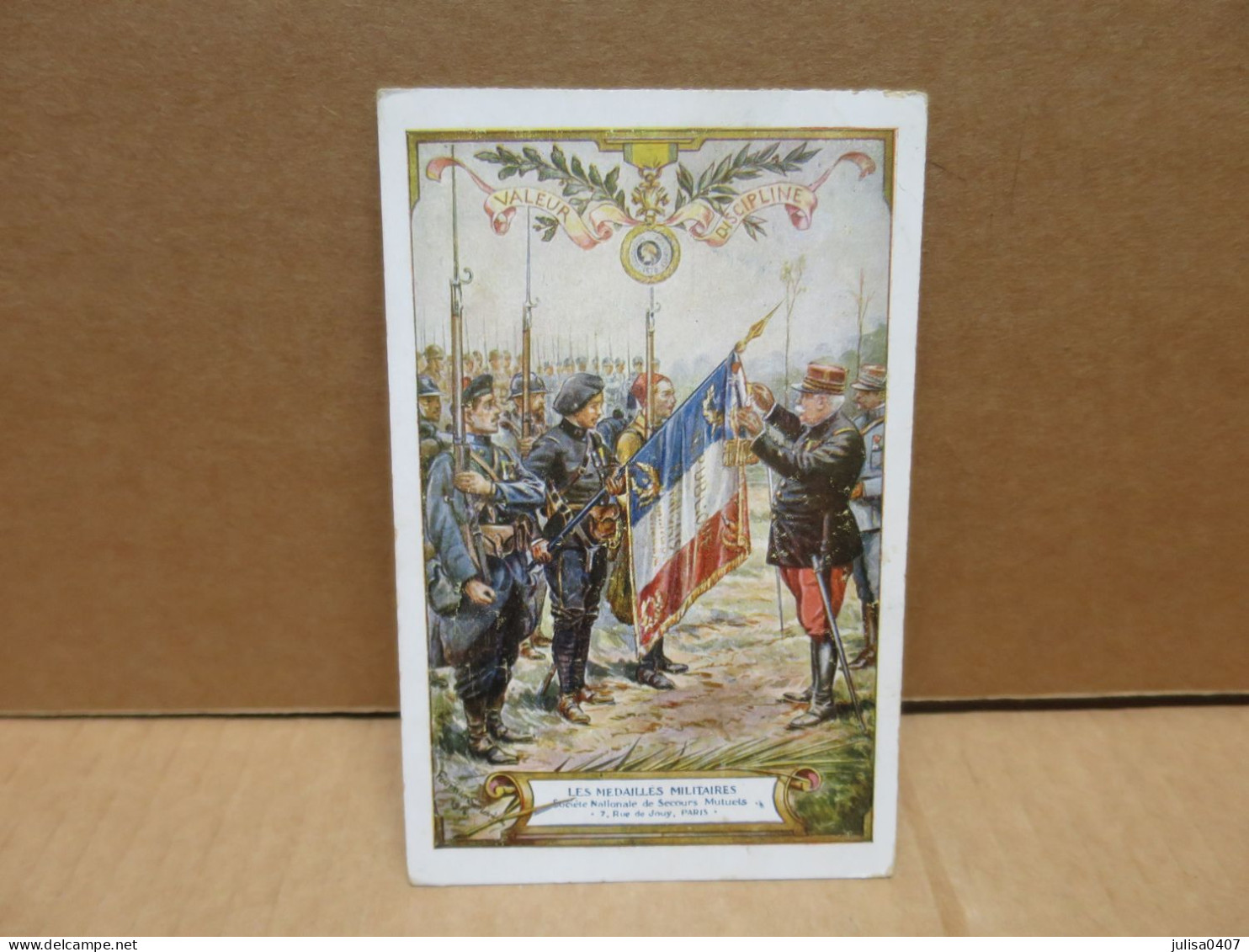 PATRIOTIQUE Carte Illustrée Les Médailles Militaires Société De Secours Mutuels Paris - Patriotic