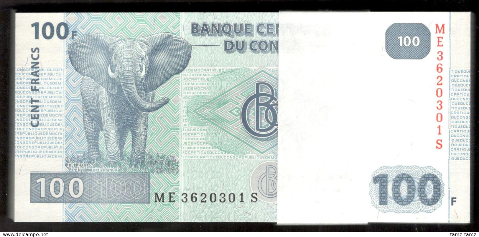 Lot 100 Pcs 1 Bundle Consecutive Congo 100 Francs 2022 UNC - République Du Congo (Congo-Brazzaville)