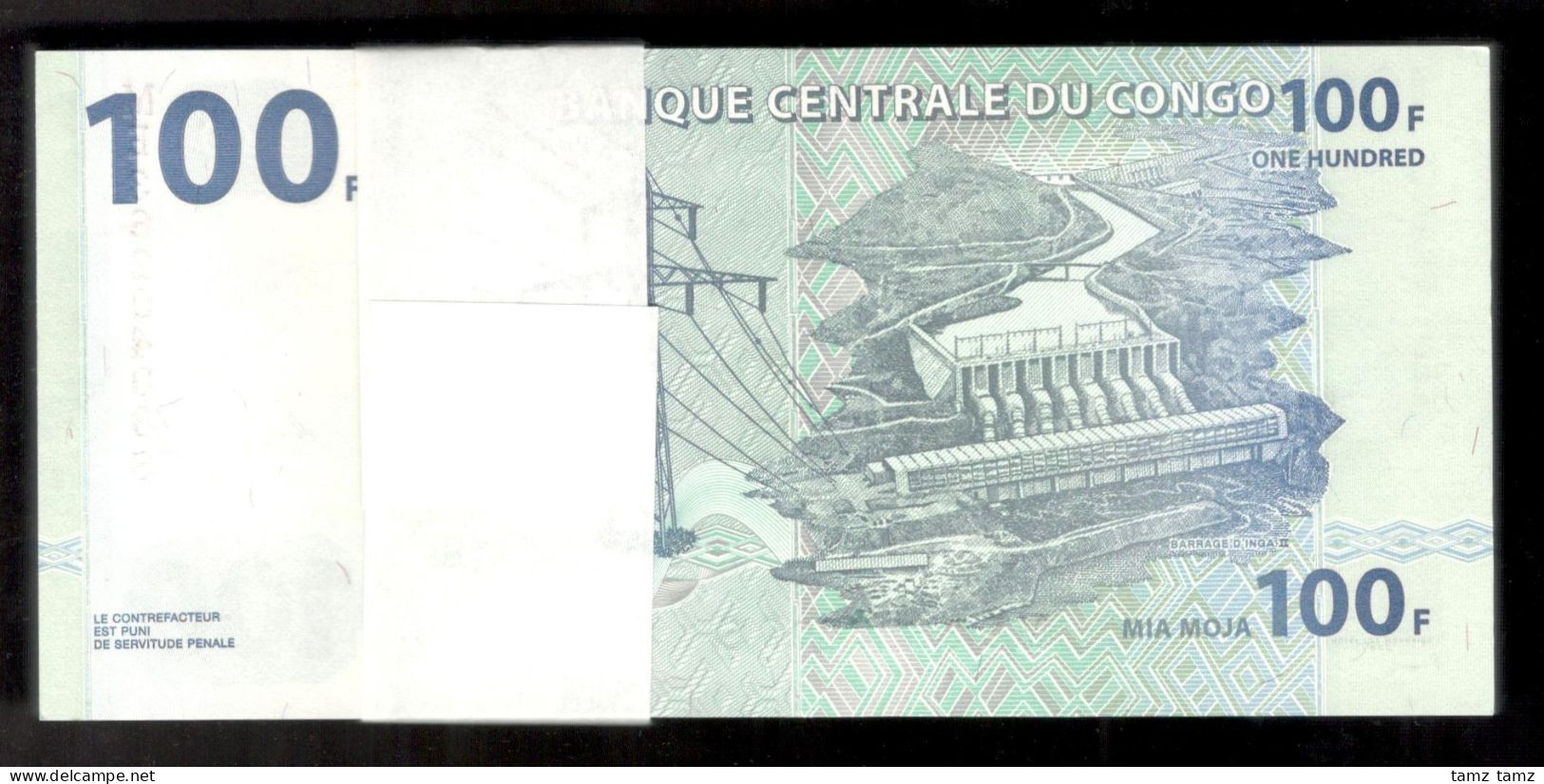 Lot 100 Pcs 1 Bundle Consecutive Congo 100 Francs 2022 UNC - Republic Of Congo (Congo-Brazzaville)