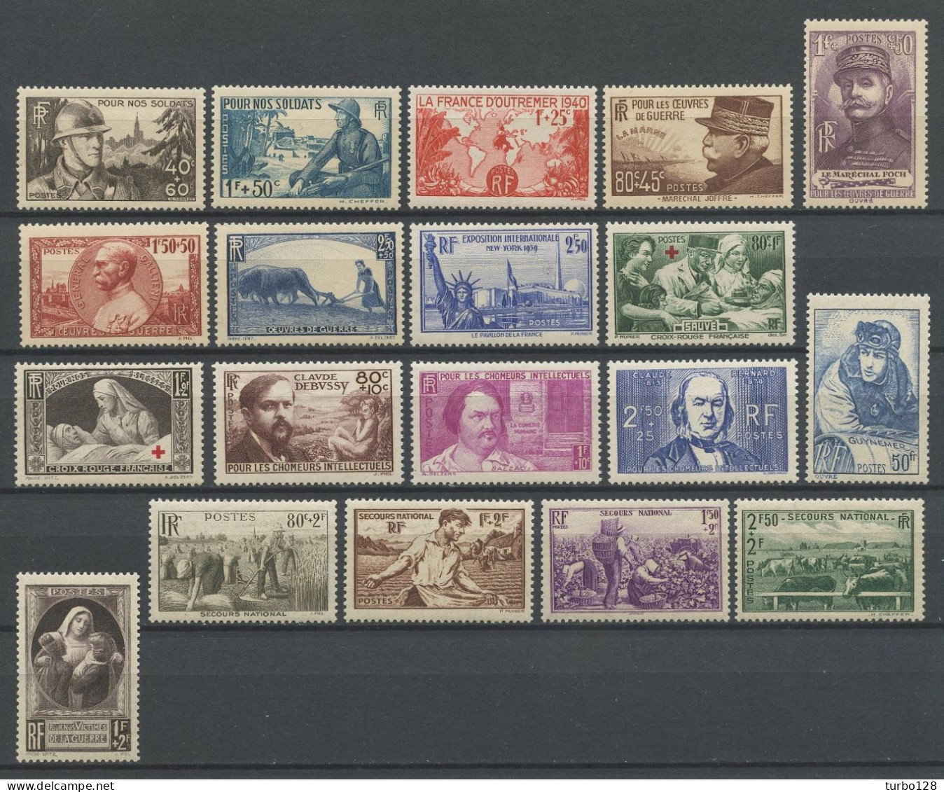 FRANCE ANNEE 1940 ** Complète ( 451/469 ) Neufs MNH Superbe C 209 € Scan Contractuel Jahrgang Ano Completo Full Year - 1940-1949