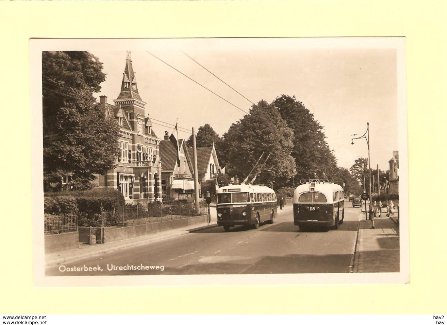 Oosterbeek Utrechtscheweg Trolleybus 1954 RY35132 - Oosterbeek