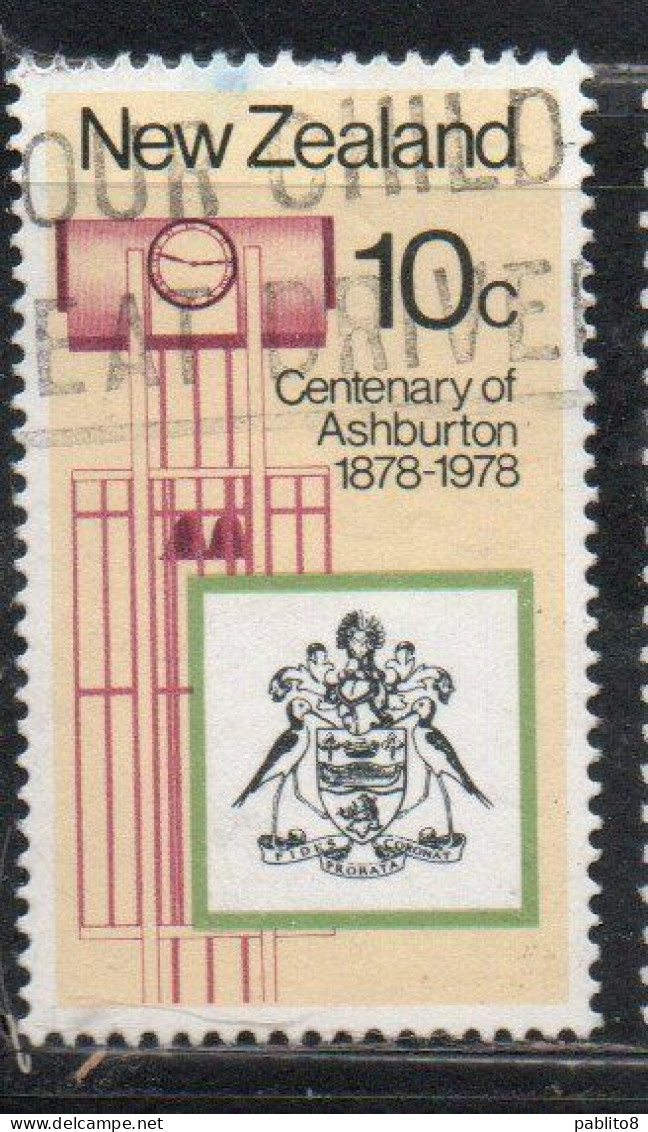 NEW ZEALAND NUOVA ZELANDA 1978 CENTENARY OF ASHBURTON 10c USED USATO OBLITERE' - Used Stamps