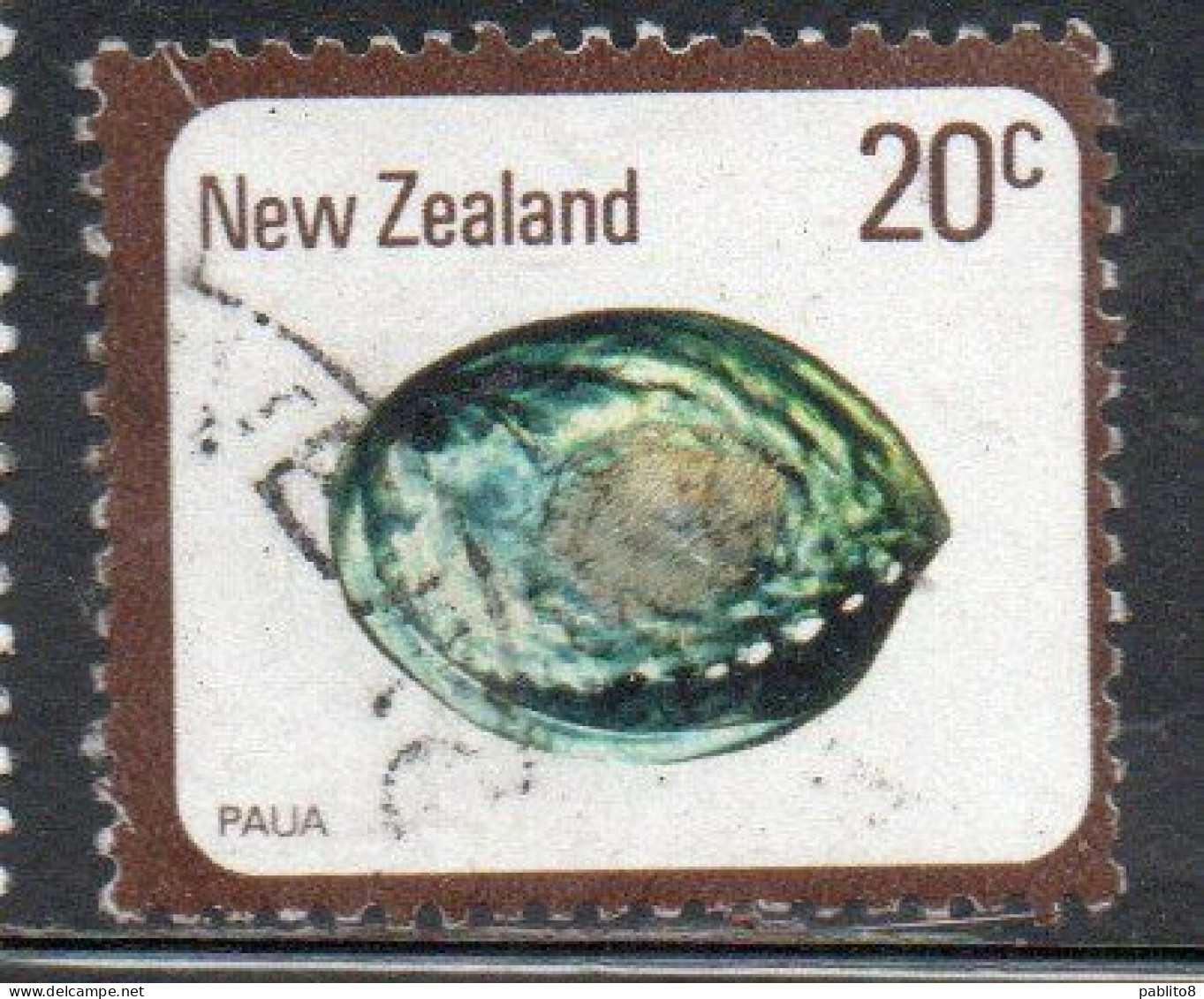 NEW ZEALAND NUOVA ZELANDA 1978 SHELLS PAUA HALIOTIS IRIS 20c USED USATO OBLITERE' - Used Stamps