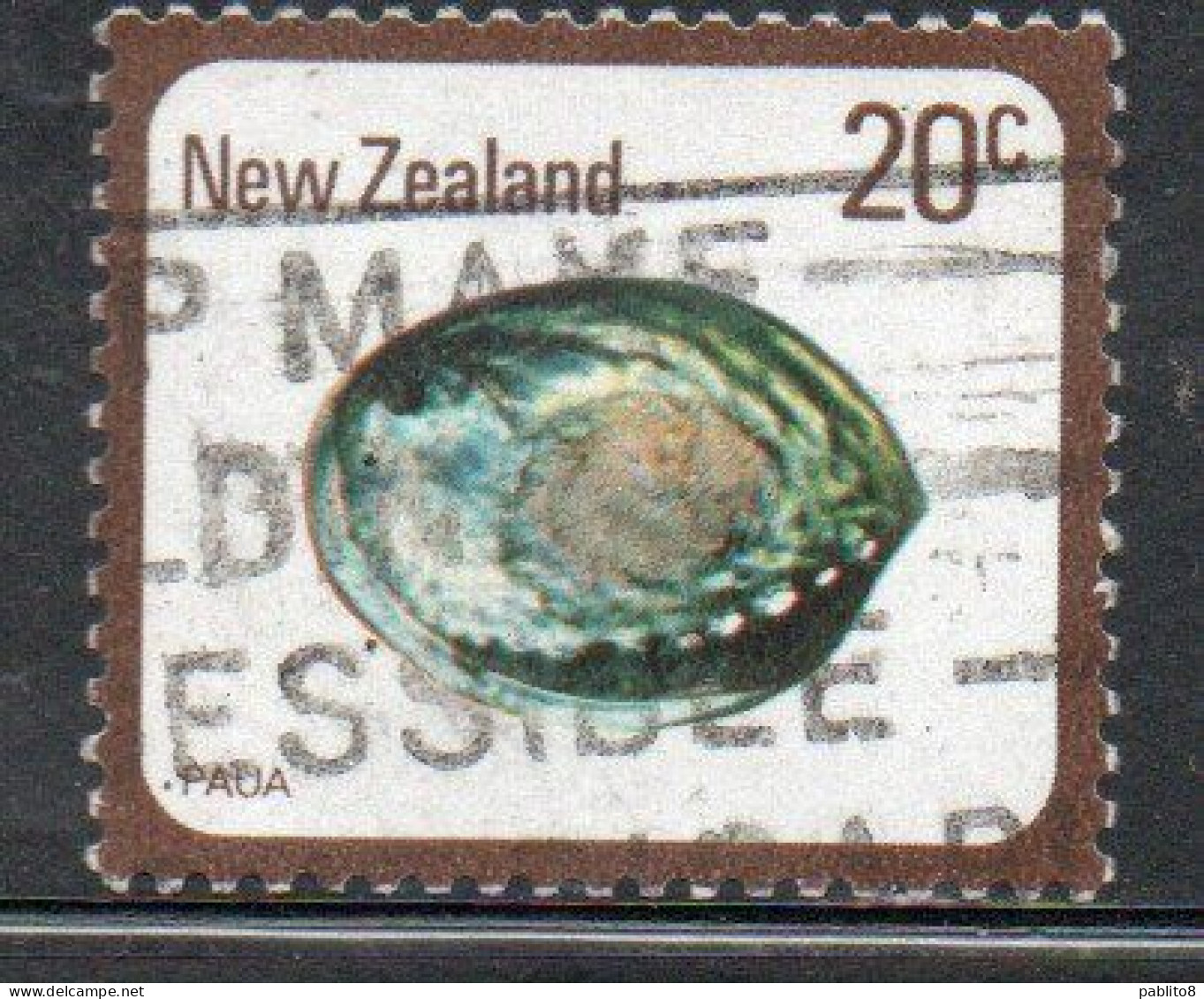 NEW ZEALAND NUOVA ZELANDA 1978 SHELLS PAUA HALIOTIS IRIS 20c USED USATO OBLITERE' - Used Stamps