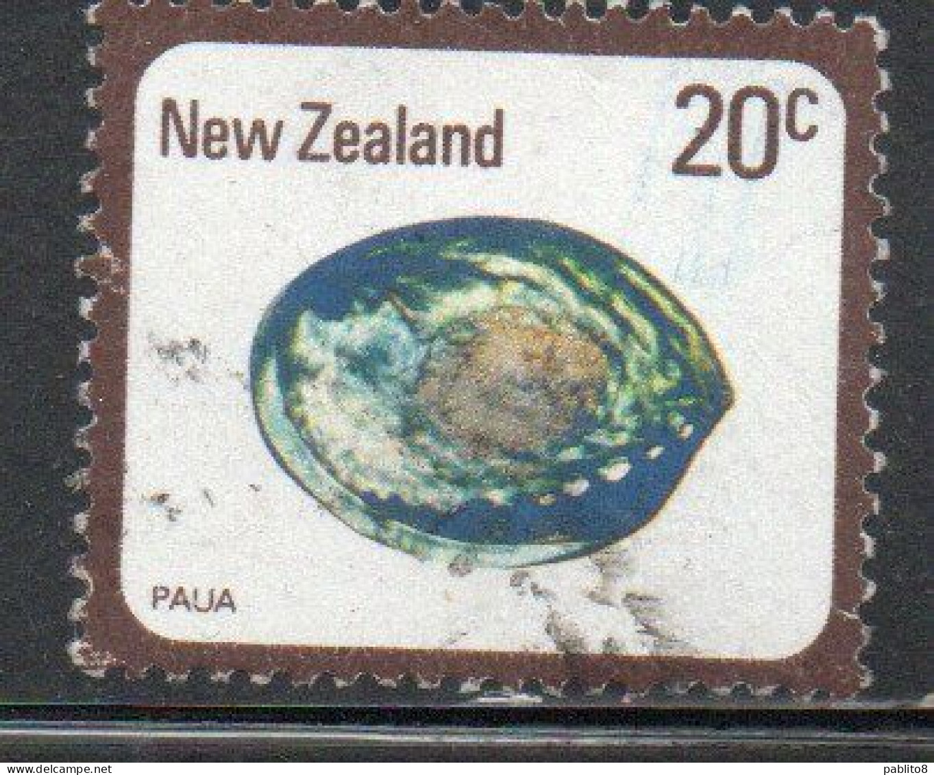 NEW ZEALAND NUOVA ZELANDA 1978 SHELLS PAUA HALIOTIS IRIS 20c USED USATO OBLITERE' - Used Stamps