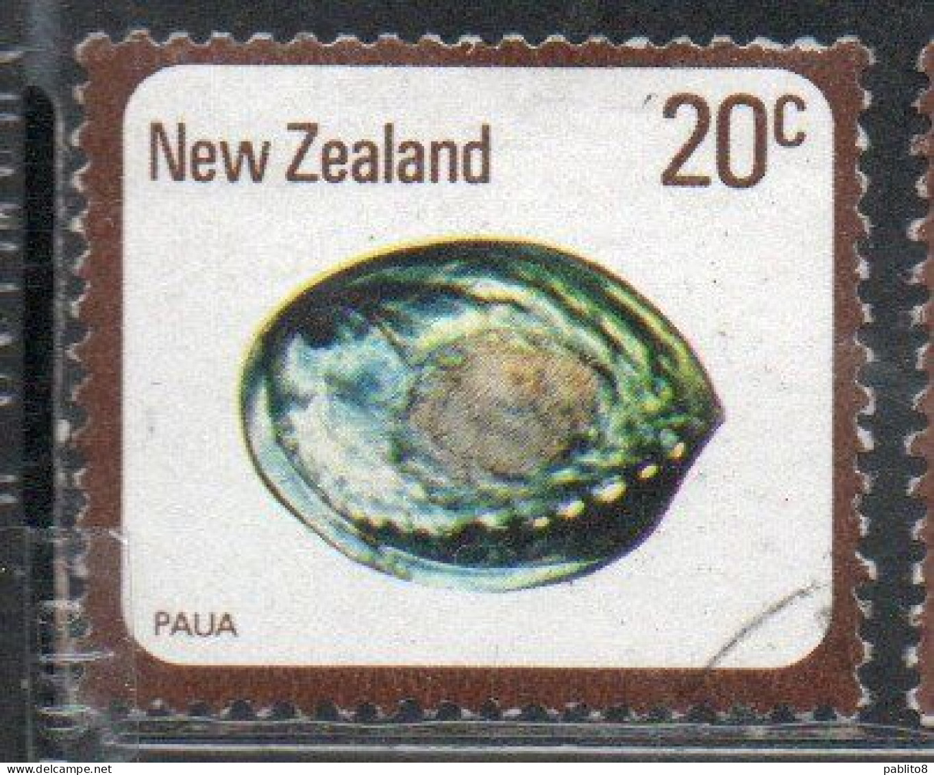 NEW ZEALAND NUOVA ZELANDA 1978 SHELLS PAUA HALIOTIS IRIS 20c USED USATO OBLITERE' - Oblitérés