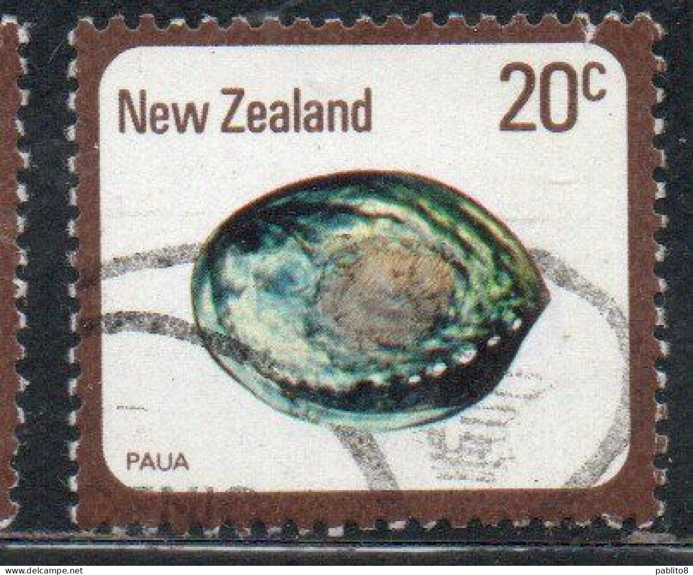 NEW ZEALAND NUOVA ZELANDA 1978 SHELLS PAUA HALIOTIS IRIS 20c USED USATO OBLITERE' - Gebraucht