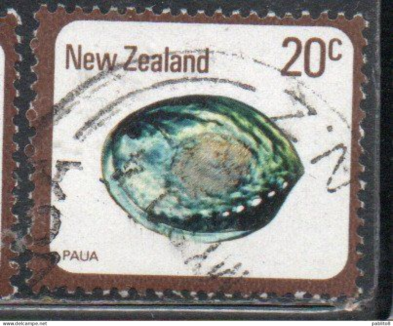 NEW ZEALAND NUOVA ZELANDA 1978 SHELLS PAUA HALIOTIS IRIS 20c USED USATO OBLITERE' - Used Stamps