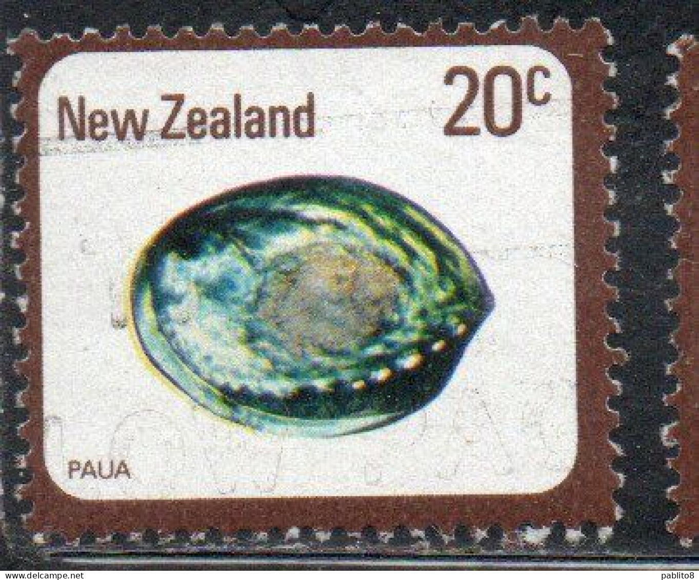 NEW ZEALAND NUOVA ZELANDA 1978 SHELLS PAUA HALIOTIS IRIS 20c USED USATO OBLITERE' - Used Stamps