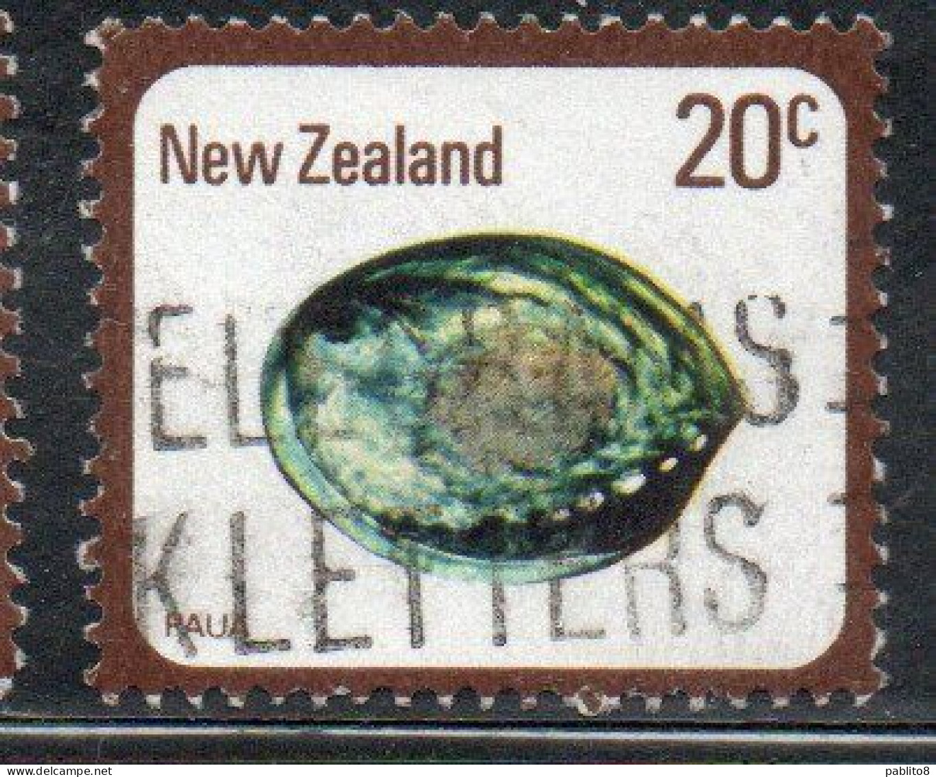 NEW ZEALAND NUOVA ZELANDA 1978 SHELLS PAUA HALIOTIS IRIS 20c USED USATO OBLITERE' - Used Stamps