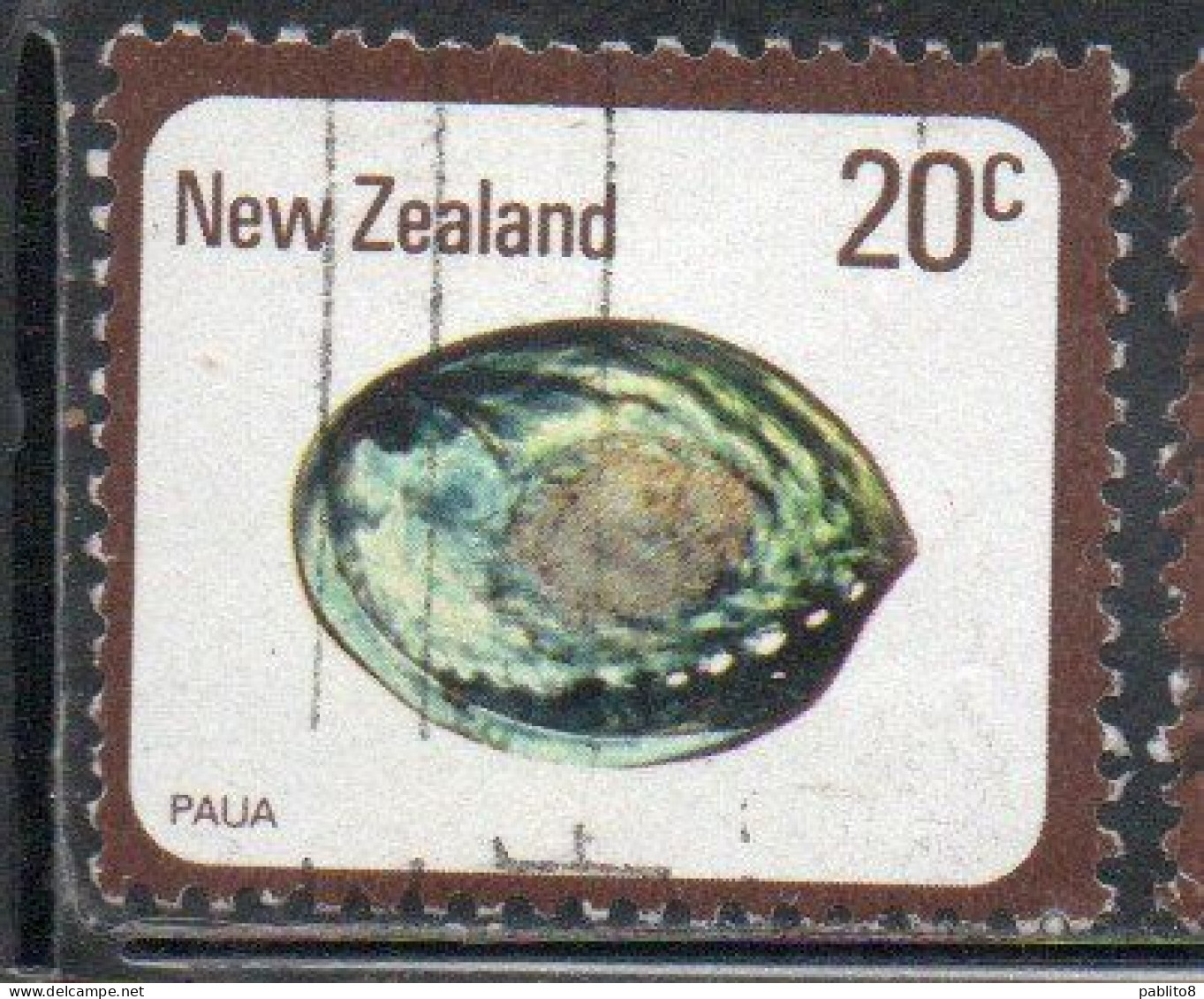 NEW ZEALAND NUOVA ZELANDA 1978 SHELLS PAUA HALIOTIS IRIS 20c USED USATO OBLITERE' - Gebruikt