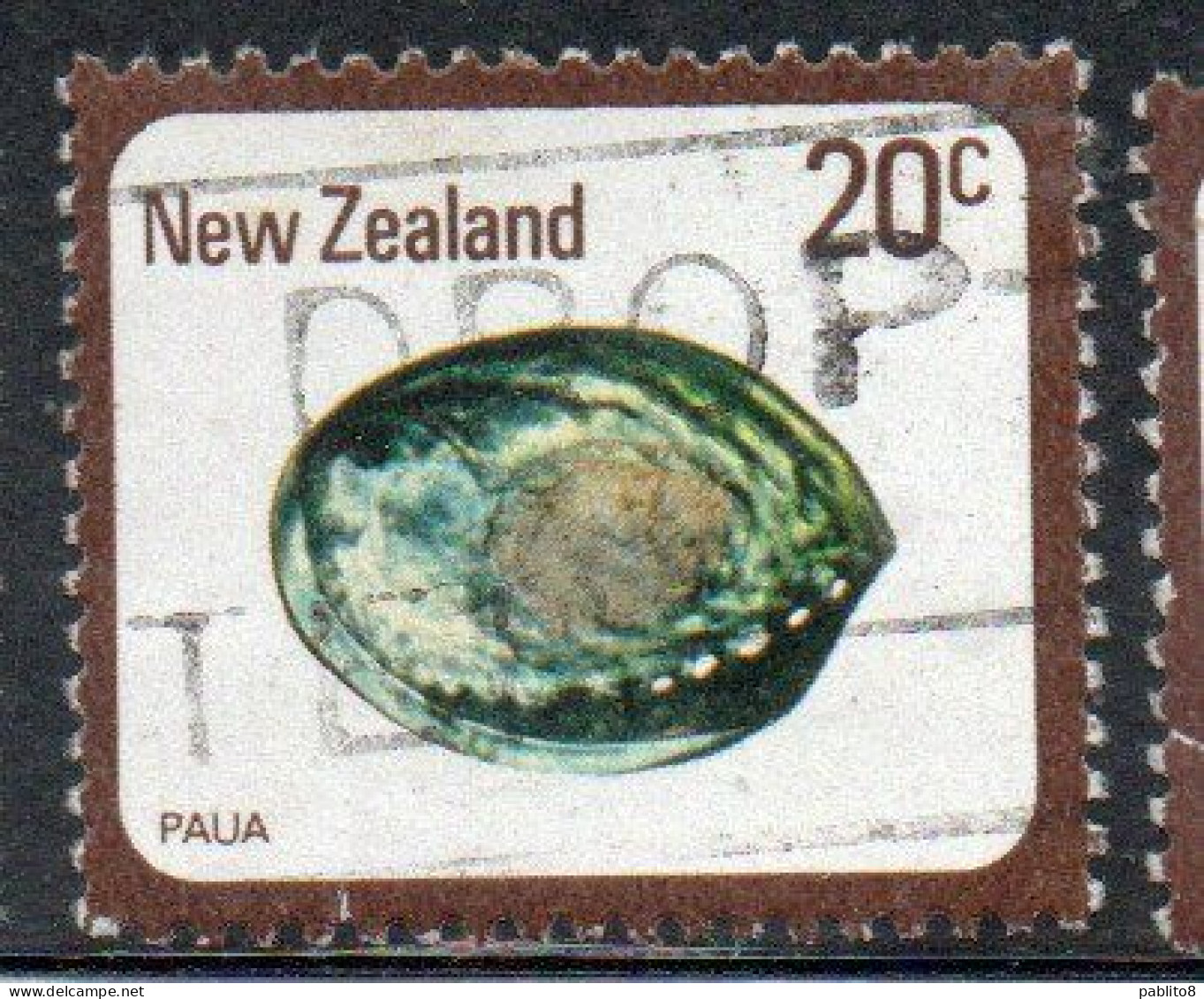 NEW ZEALAND NUOVA ZELANDA 1978 SHELLS PAUA HALIOTIS IRIS 20c USED USATO OBLITERE' - Used Stamps