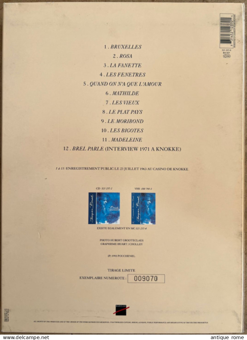 RARE Coffret Numéroté BREL_ KNOKKE_ 1 Livret + 1 CD + 1 VHS En Parfait Etat - Concert Et Musique