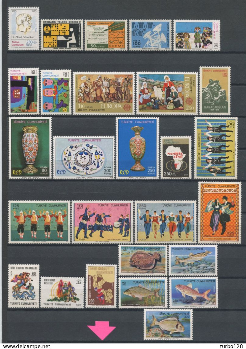 TURQUIE Année 1975 ** Complète N° 2116/2152 Neufs MNH Luxe C 52.45 € Jahrgang Ano Completo Full Year - Annate Complete