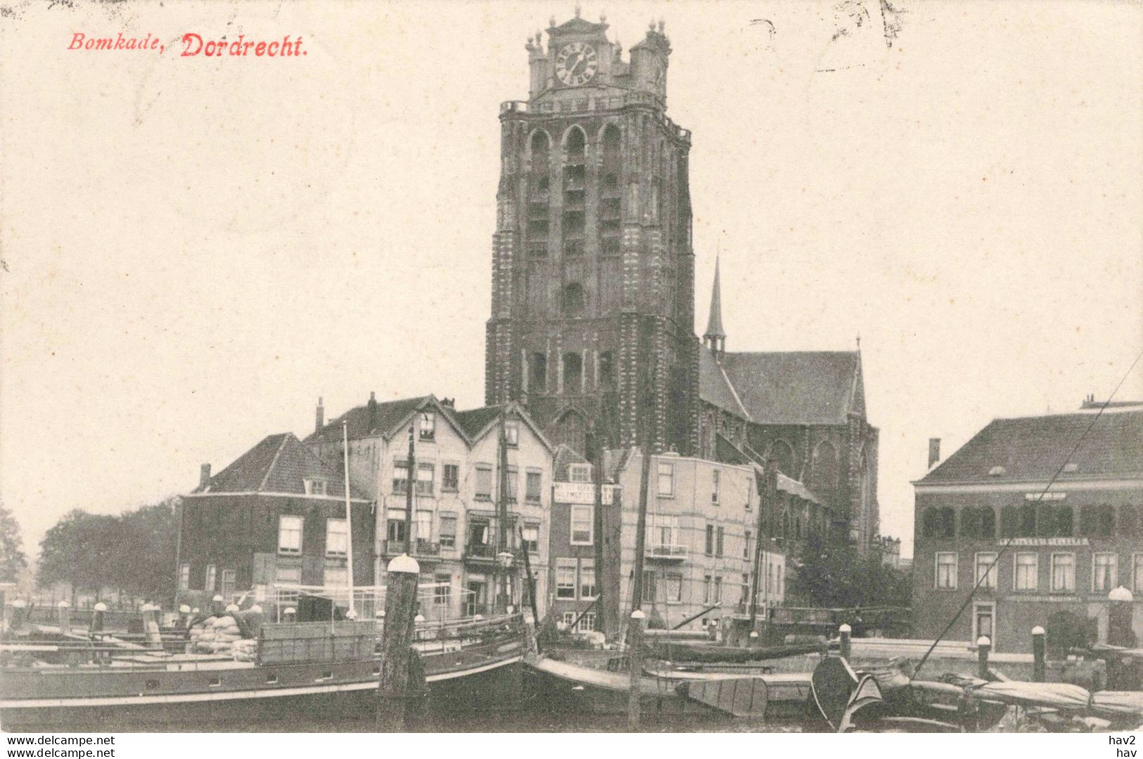 Dordrecht Bomkade Groote Kerk Schepen RY57924 - Dordrecht