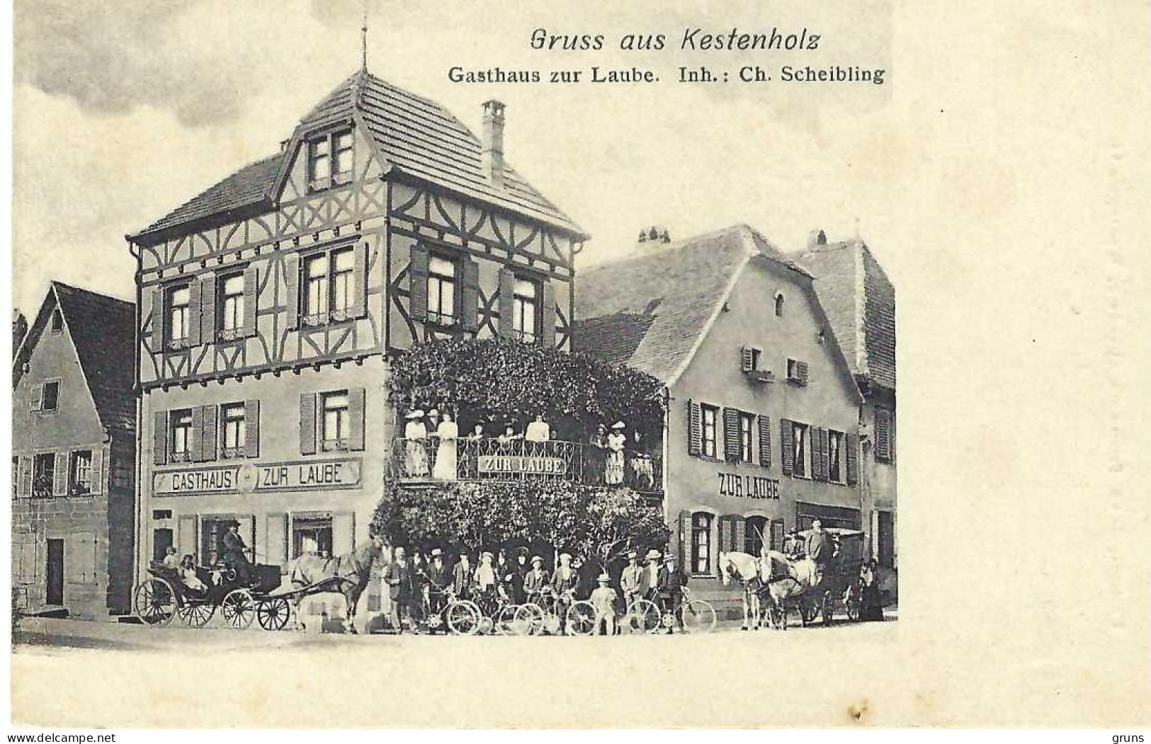 Gruss Aus Kestenholz, Gasthaus Zur Laube, Rare - Chatenois