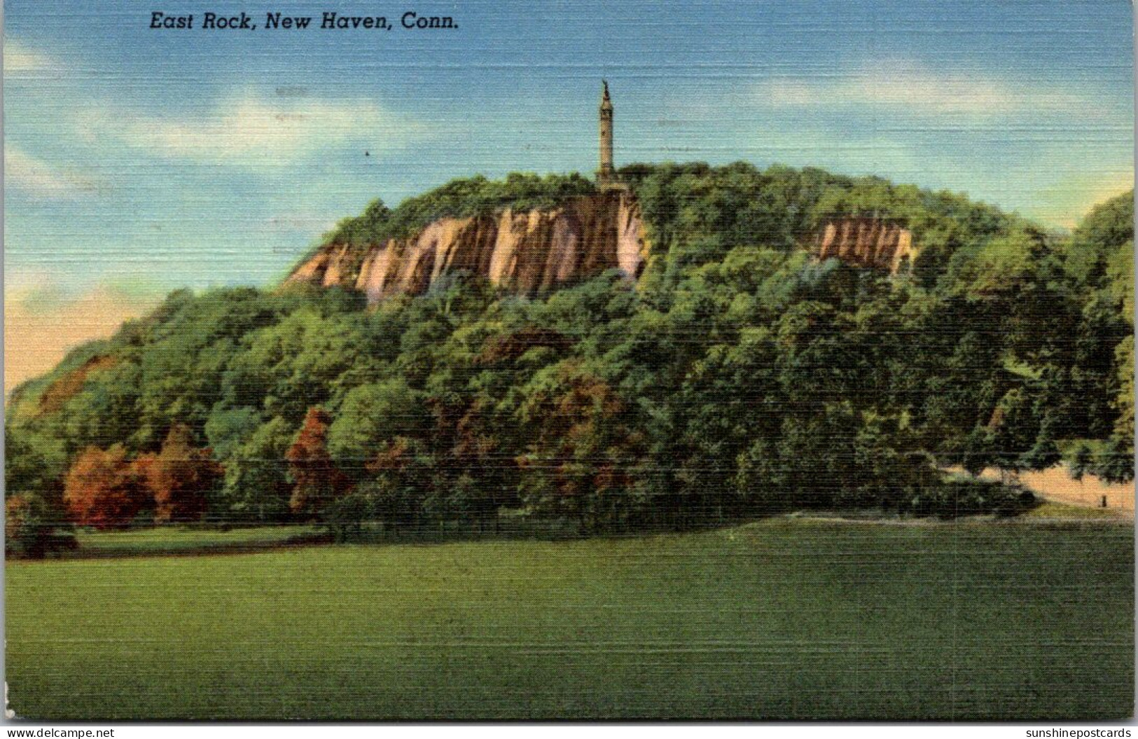 Connecticut New Haven View Of East Rock 1951 Curteich - New Haven