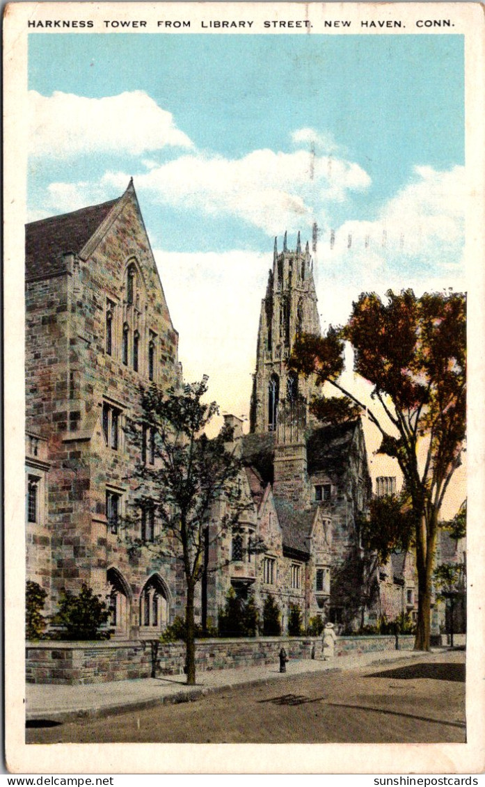 Connecticut New Haven Harkness Tower From Library Tower 1922 - New Haven