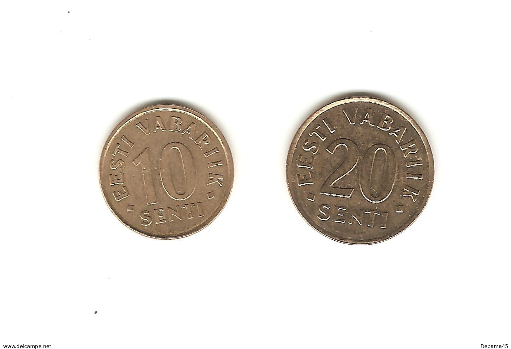 482/ Estonie : 10 Senti 1998 - 20 Senti 1992 - Estonie