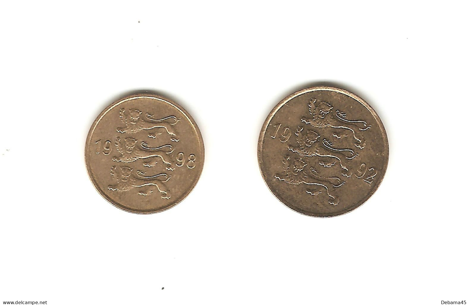 482/ Estonie : 10 Senti 1998 - 20 Senti 1992 - Estonia