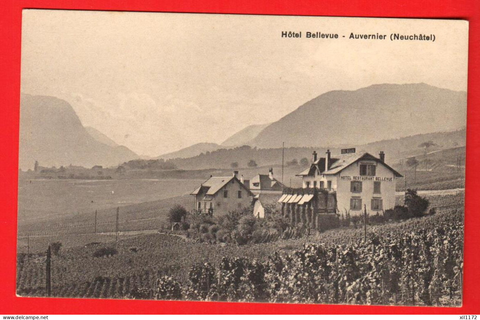 ZWN-05  Hotel Bellevue à  Auvernier  Et Le Vignoble. Carte-photo. NC - Auvernier