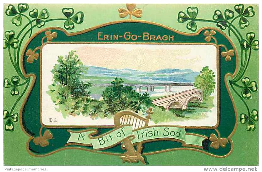 236695-Saint Patrick's Day, Nash St Patrick Series No 7-1-Gold, Erin Go Bragh, A Bit Of Irish Sod, Bridge - Saint-Patrick