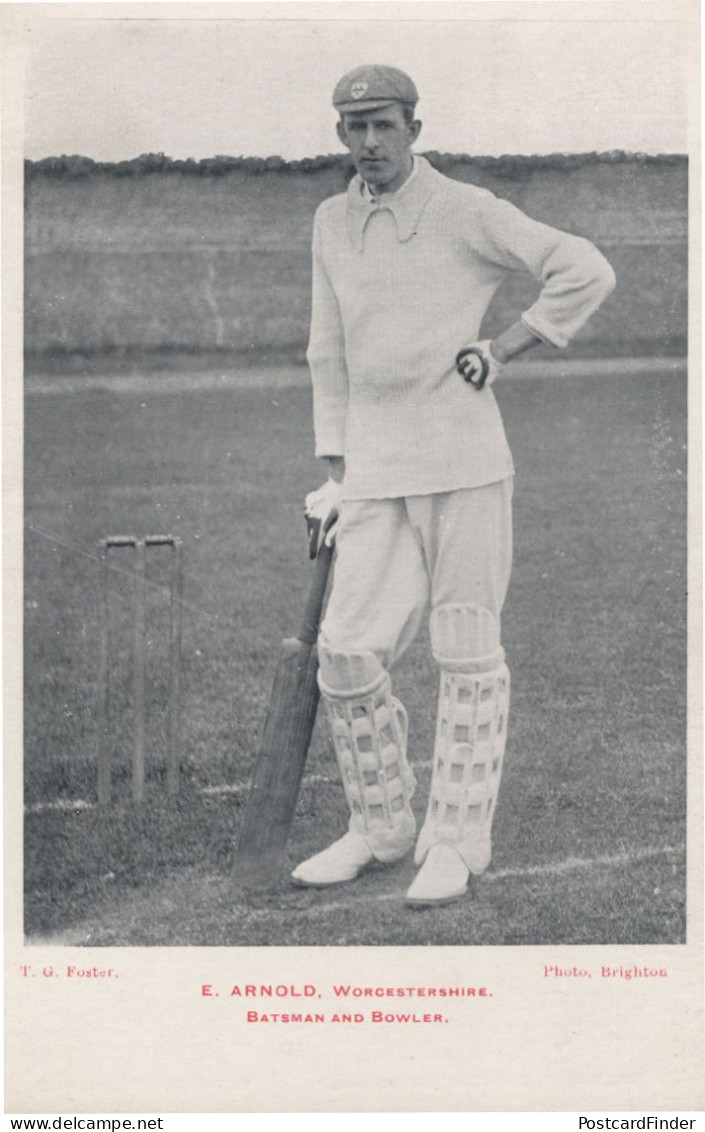 Ted Arnold Worcester Cricket Player Antique Postcard - Cricket
