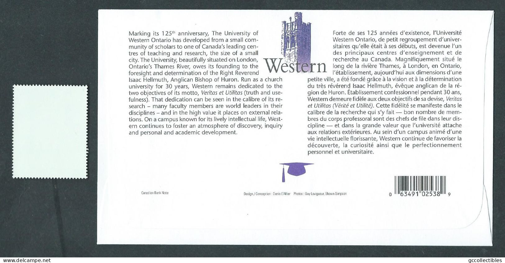 Canada # 1974 On FDC + Single Stamp MNH - University Of Western Ontario - 2001-2010