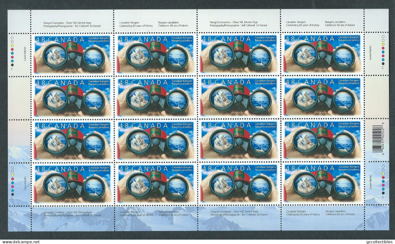 Canada # 1984 Full Pane Of 16 MNH - Canadian Ragers - Hojas Completas