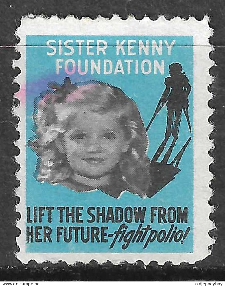 SISTER KENNY FOUNDATION LIFT THE SHADOW FROM HER FUTURE FIGHT POLIO   VIGNETTE Reklamemarke Erinnophilie - Erinnofilia